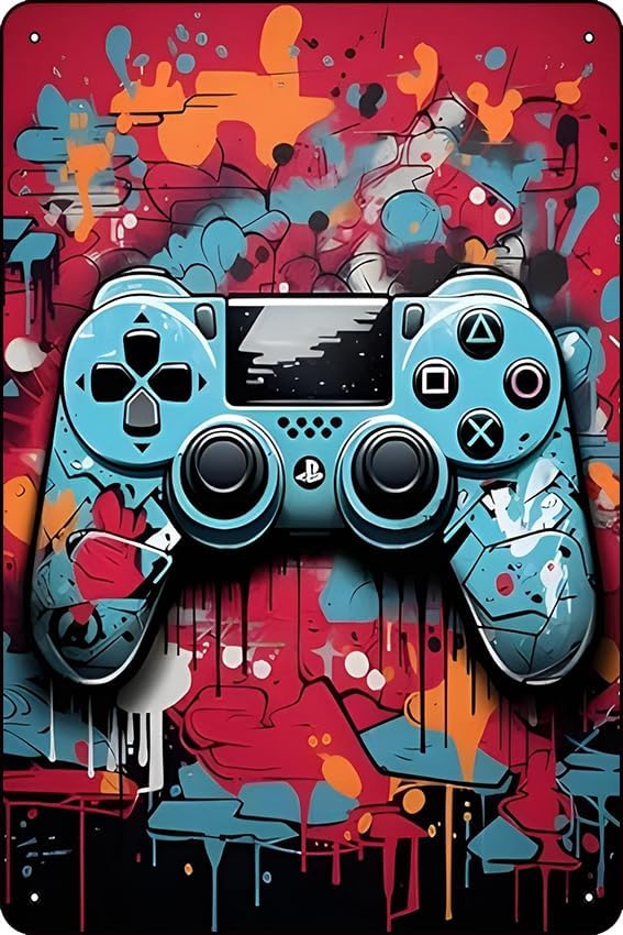 Watercolor Poster Print - Ytosoful Colorful Neon Gamepad watercolor Wall