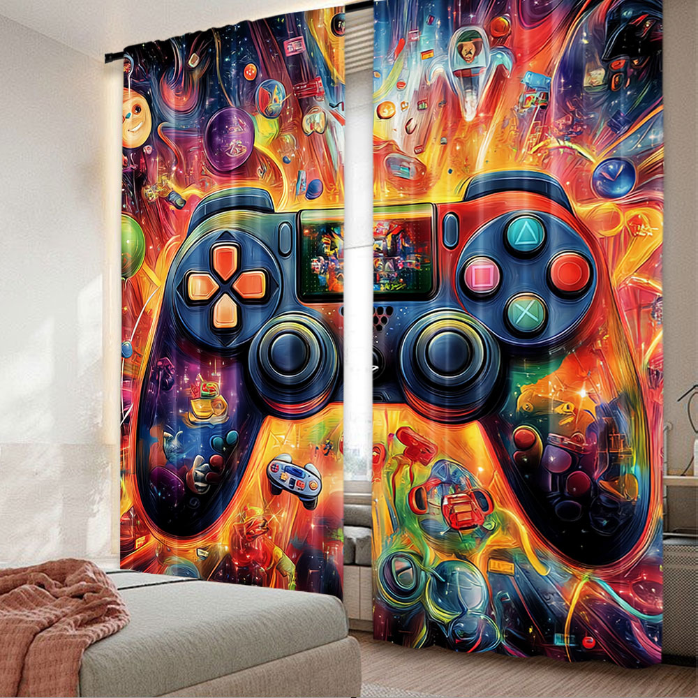 Home Decor Youtube Videos - 2Pcs Satisfactory Game Room Curtains Video