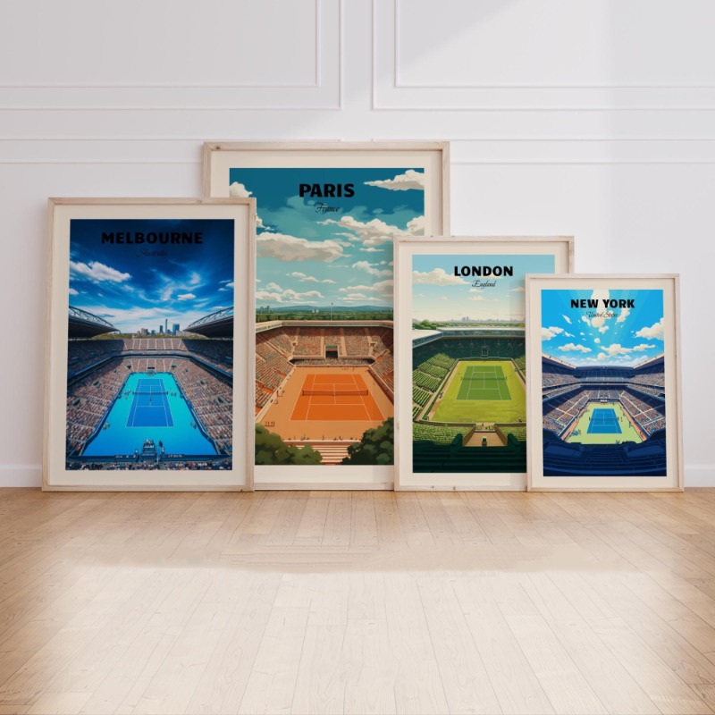 Home Decor Melbourne - Tennis Majors Poster London New York