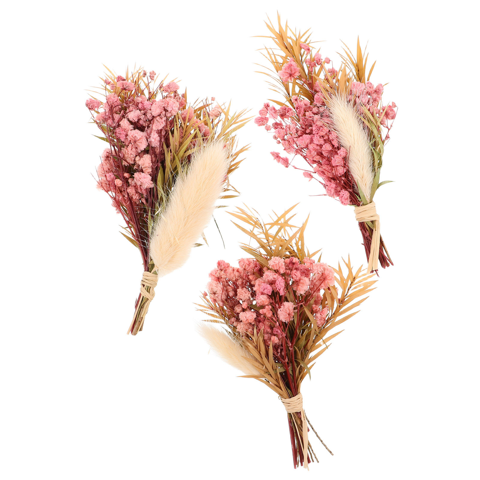 Dried Flower Bouquet - 3Pcs Mini Dried Floral Bouquet Natural