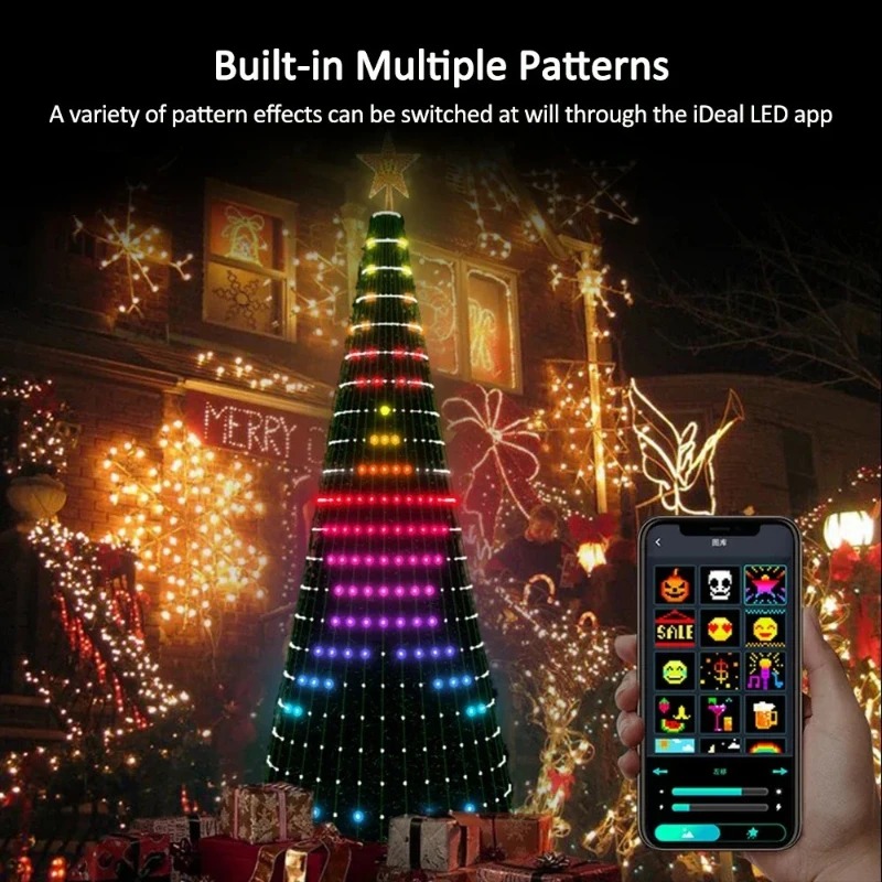 Home Decor Xmas - Christmas Star Tree Lights RGB LED,