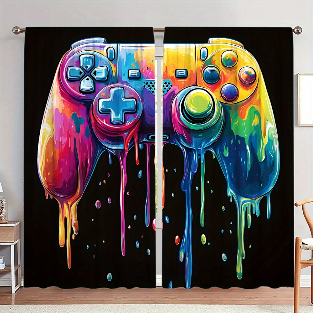Home Decor Youtube Videos - Retro Gaming Controller Curtain Pop Art