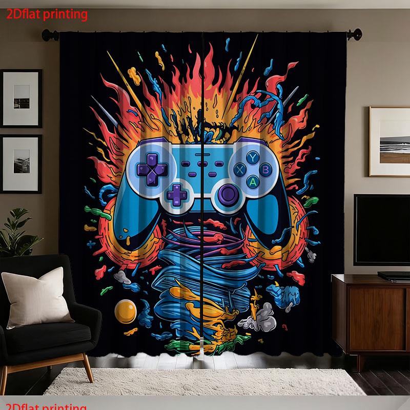 Home Decor Youtube Videos - Retro Gaming Controller Curtains Pop Culture