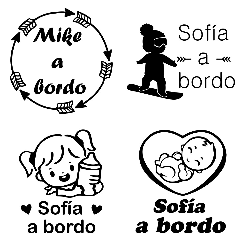 Home Decor Wall Stickers - 1pc Vinyl baby a bordo colorful