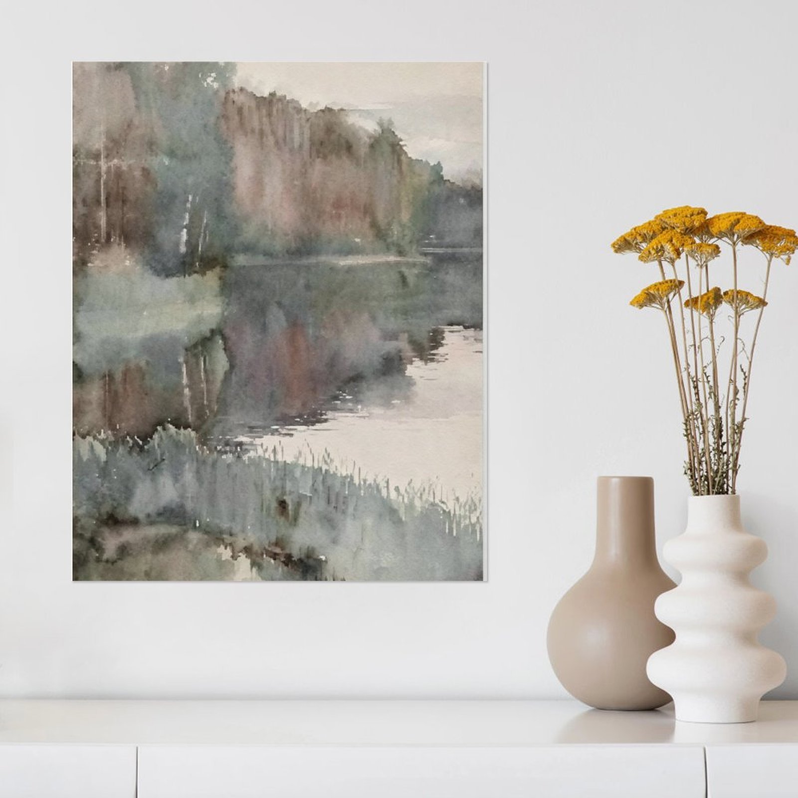 Home Decor Minimalist Style - 8x10in Modern Abstract Wall Art Print