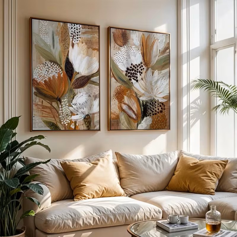Home Decor Minimalist Style - Retro 2pcs Posters Bohemian Style Plant