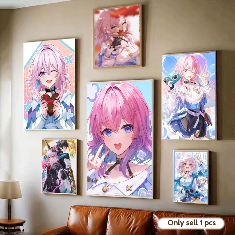 Home Decor Living Room Ideas - March 7th Honkai Poster Modern Self-Adhesive