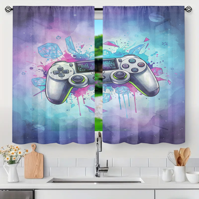 Home Decor Youtube Videos - Vibrant Video Game Controller Curtain Abstract