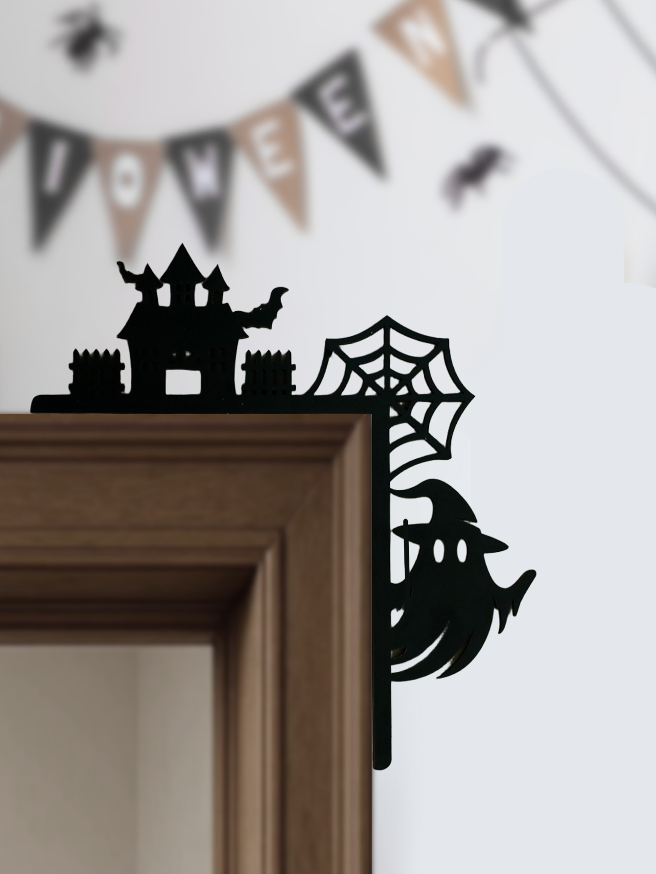 Wooden Halloween Door Corner D - огляд і ціна Home Decor Gothic