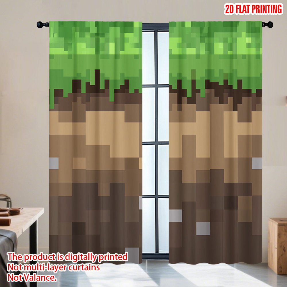 2pcs Pixel Earth Blocks Curtai - огляд і ціна Home Decor Youtube Videos