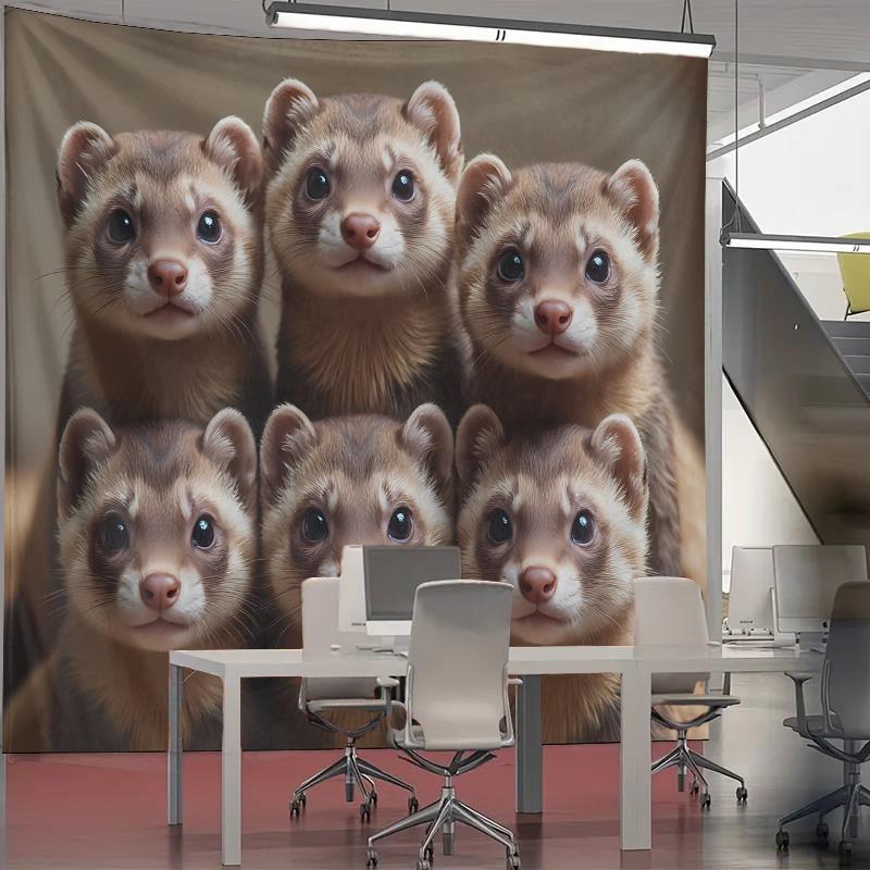 Cute Ferret Group Tapestry Wal - огляд і ціна Home Decor Living Room Ideas