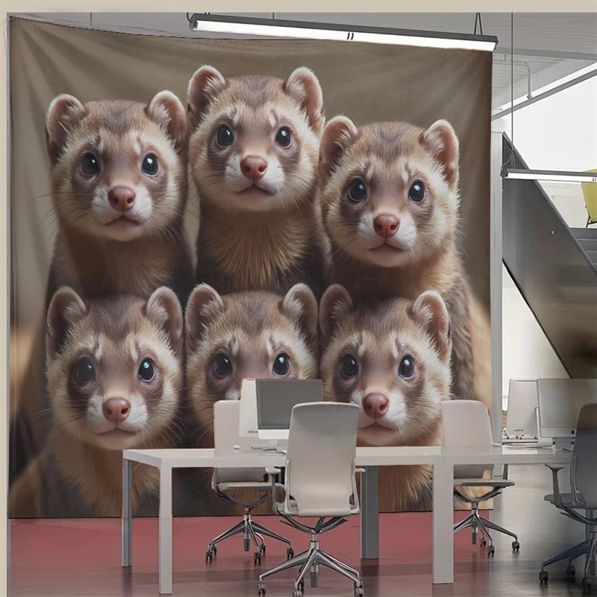 Cute Ferret Group Tapestry Wal - огляд і ціна Home Decor Living Room Ideas