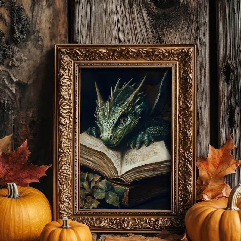 Large Dragon Reading Book Post - огляд і ціна Home Decor Gothic