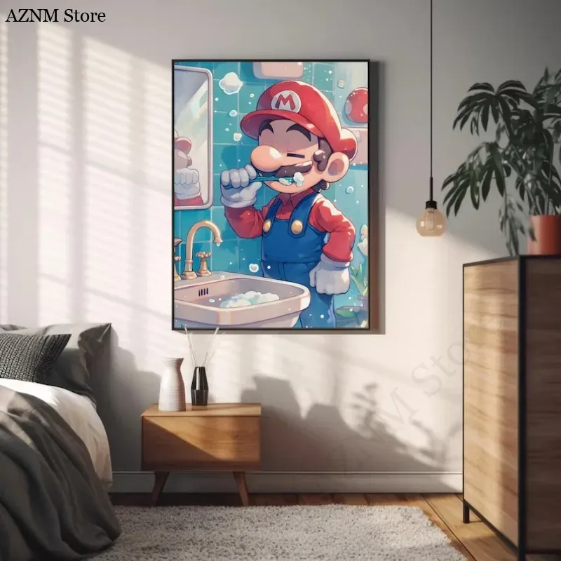 Funny Bathroom Cartoon Video G - огляд і ціна Watercolor Poster Print