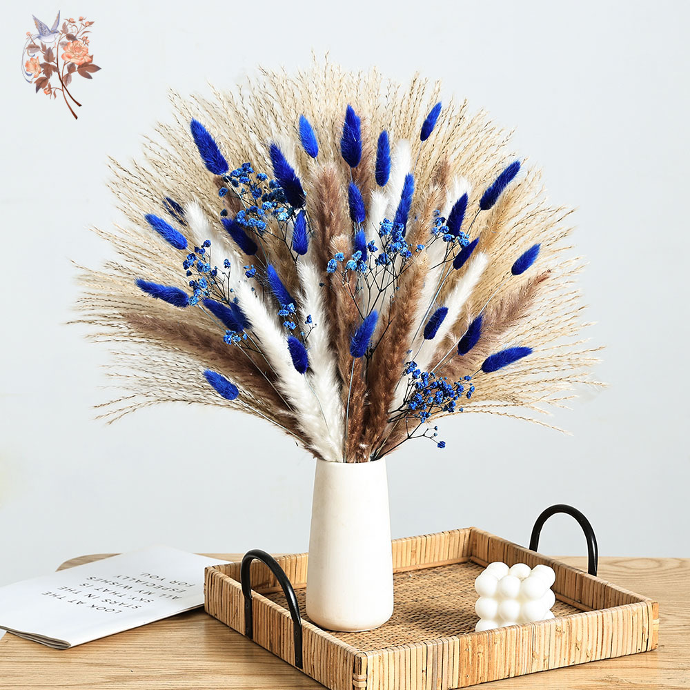 70 Stem Blue Fluffly Rabbit Ta - огляд і ціна Dried Flower Bouquet