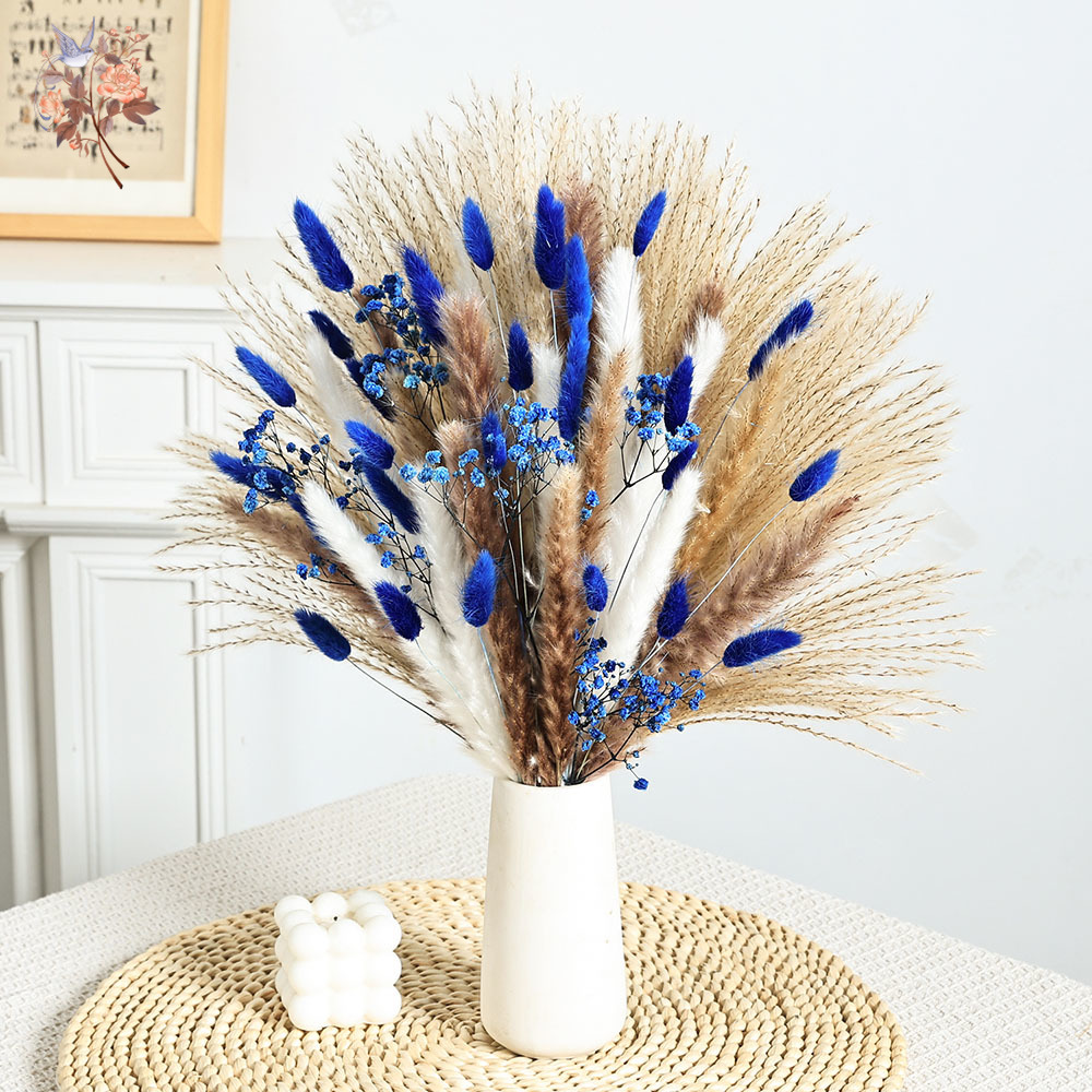 70 Stem Blue Fluffly Rabbit Ta - огляд і ціна Dried Flower Bouquet