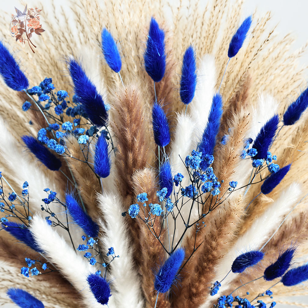 70 Stem Blue Fluffly Rabbit Ta - огляд і ціна Dried Flower Bouquet
