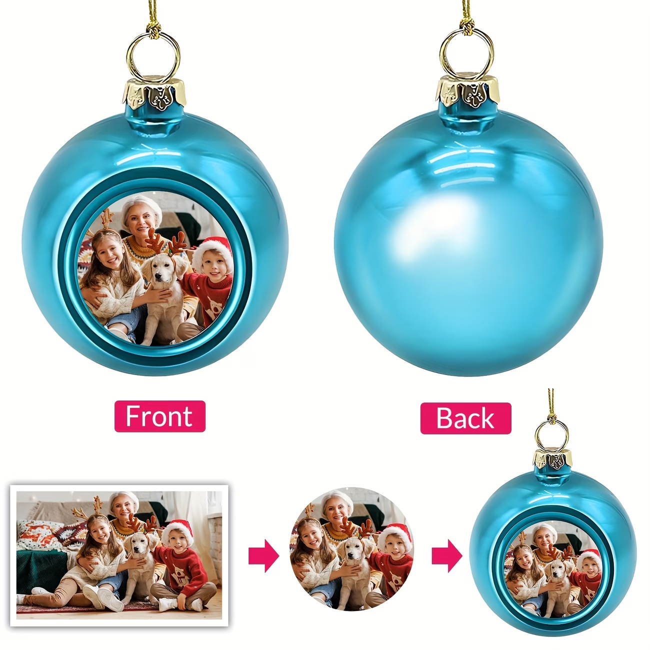 Custom Photo Christmas Ornamen - огляд і ціна Home Decor Xmas