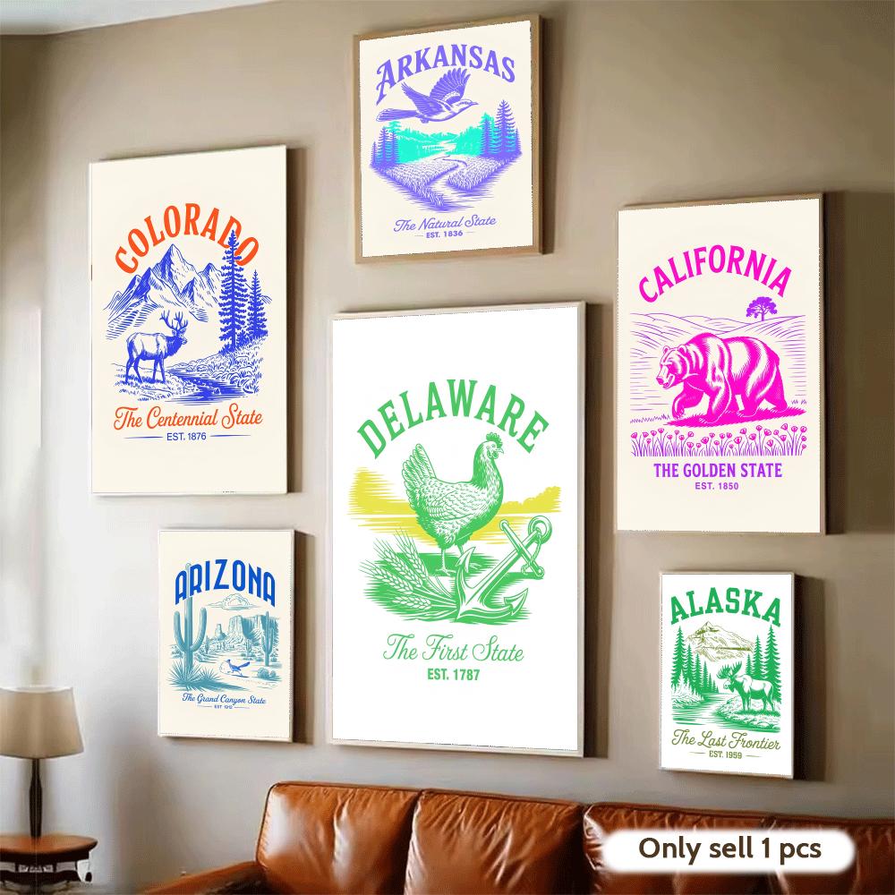 Animal Us States Art Design Po - огляд і ціна Home Decor Living Room Ideas