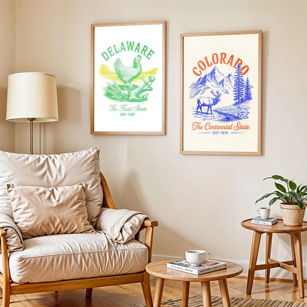 Animal Us States Art Design Po - огляд і ціна Home Decor Living Room Ideas