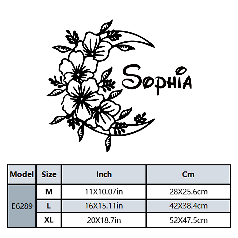 1PC Creative Moon Flower Custo - огляд і ціна Home Decor Wall Stickers