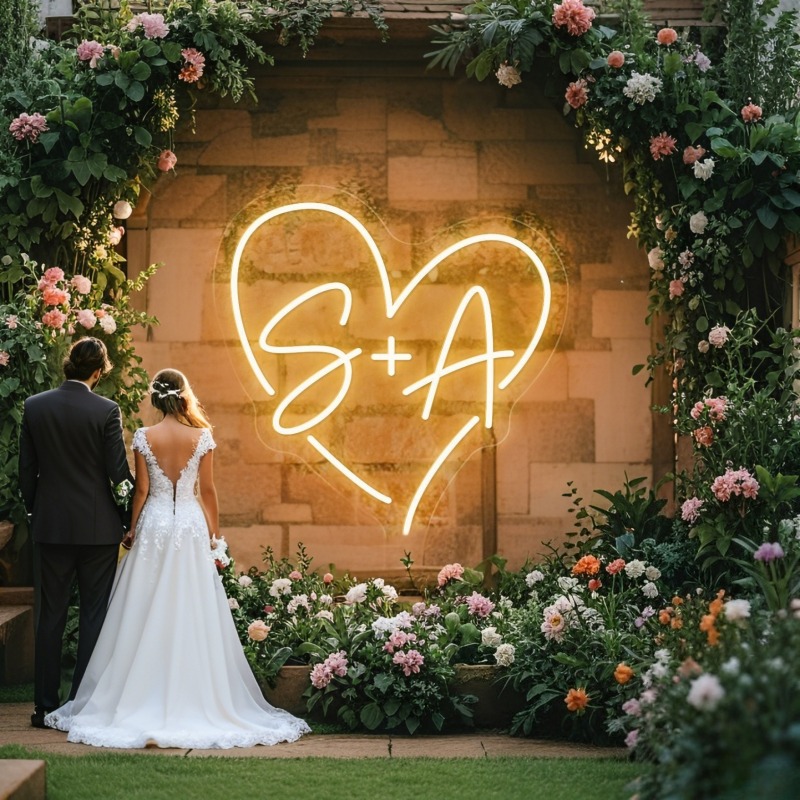 Custom Initials Heart LED Neon - огляд і ціна Home Decor Xmas