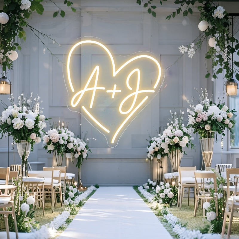 Custom Initials Heart LED Neon - огляд і ціна Home Decor Xmas