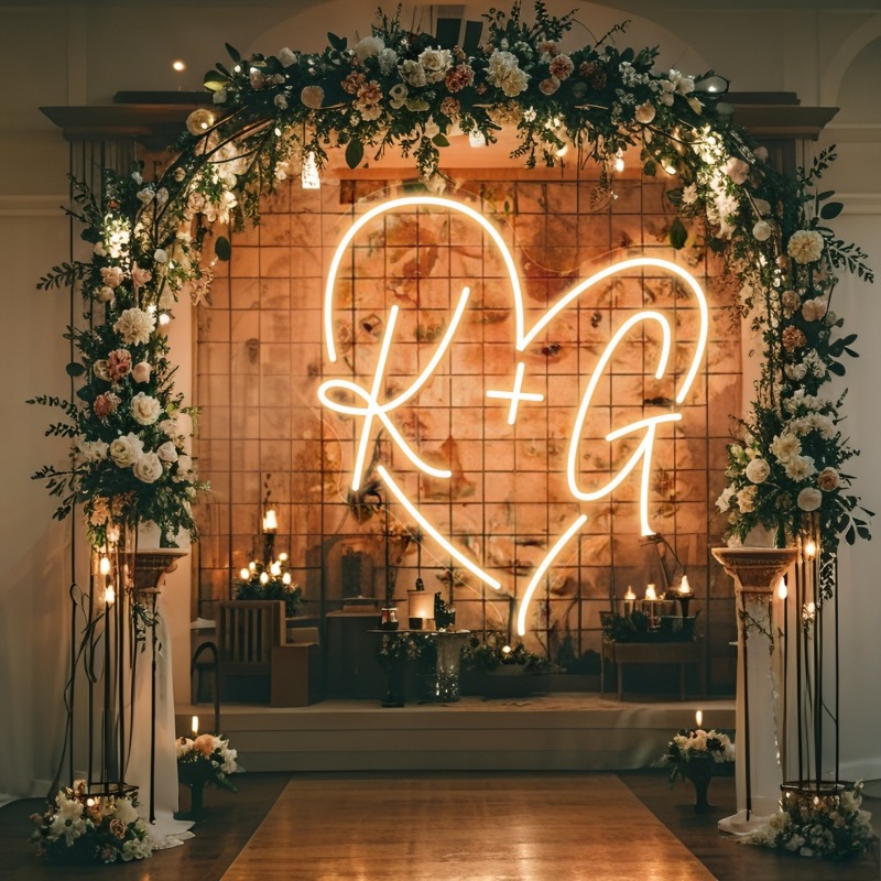 Custom Initials Heart LED Neon - огляд і ціна Home Decor Xmas