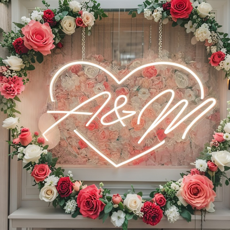 Custom Initials Heart LED Neon - огляд і ціна Home Decor Xmas