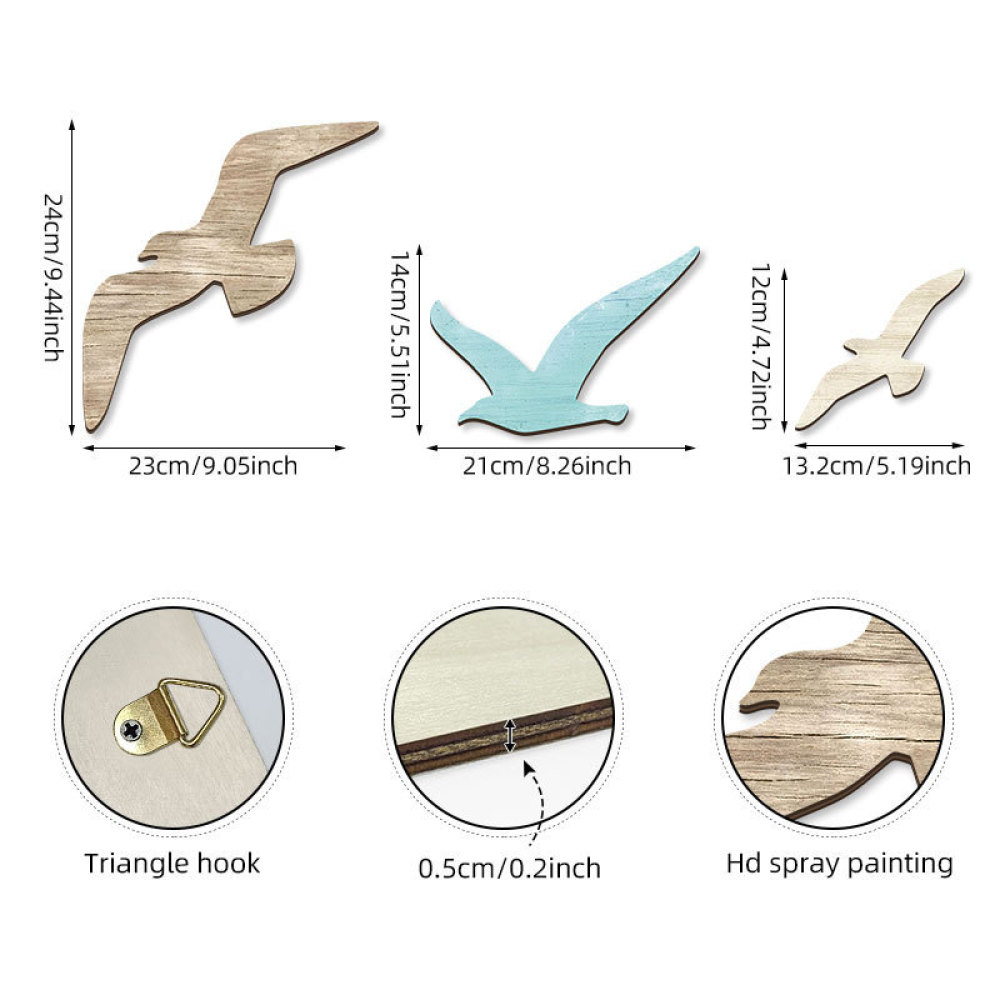 Artistic Wooden Seagull Wall D - огляд і ціна Home Decor Minimalist Style
