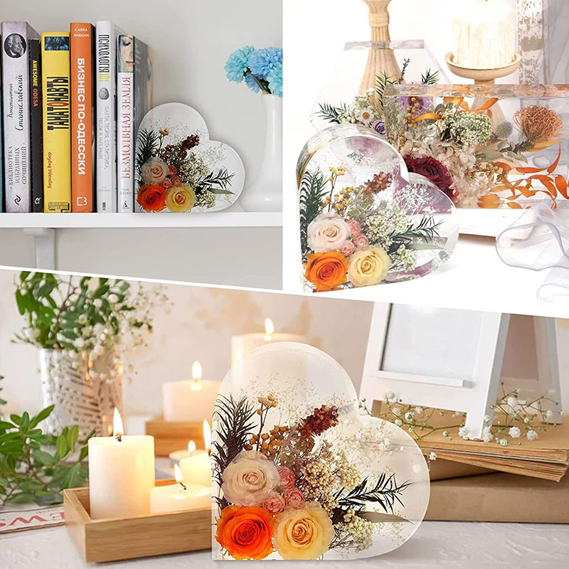 Large Heart Epoxy Resin Mold F - огляд і ціна Dried Flower Bouquet