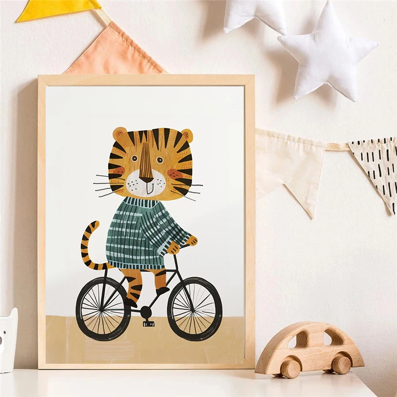 Dog Airplane Lion in Car Anima - огляд і ціна Watercolor Poster Print