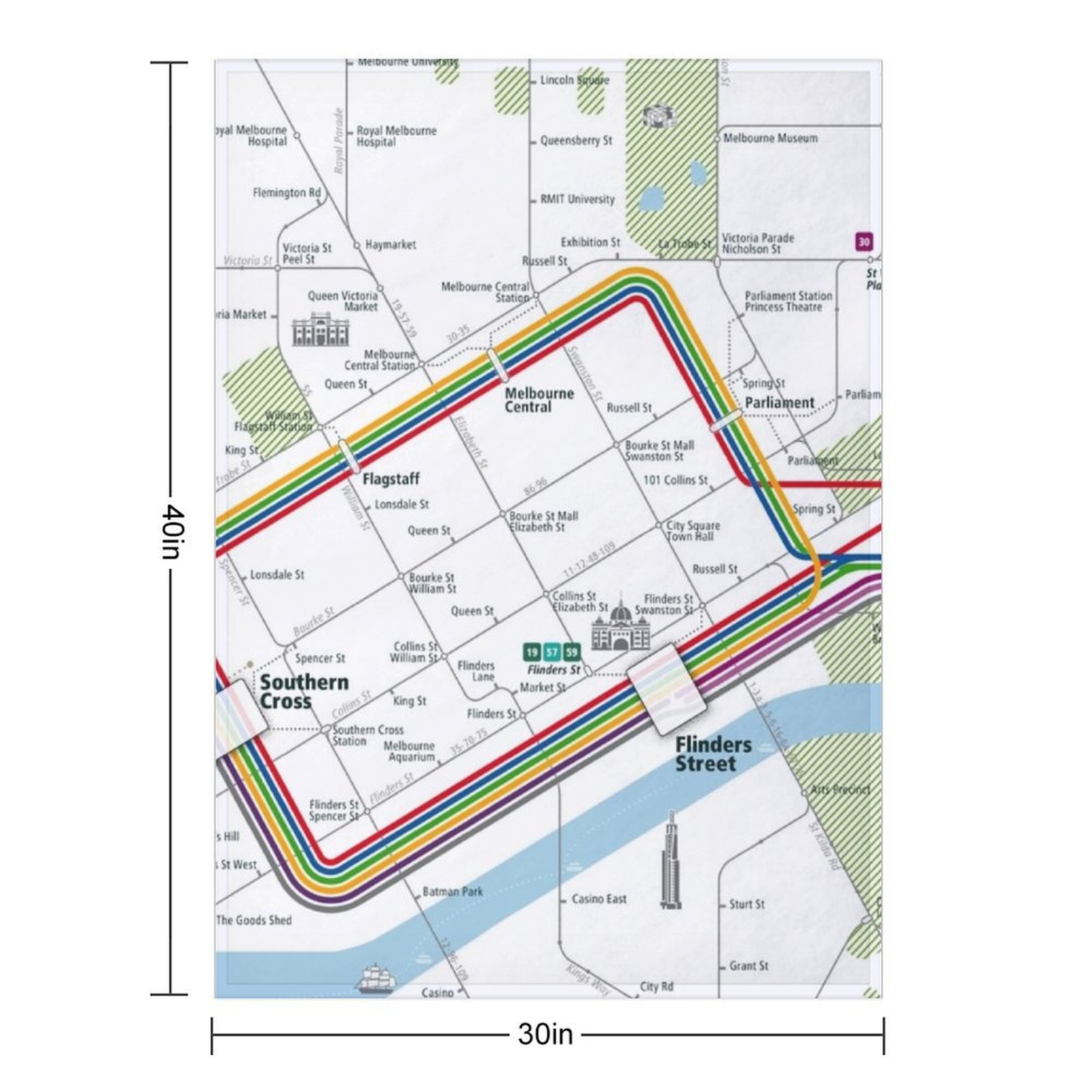Melbourne City Rail Map Square - огляд і ціна Home Decor Melbourne