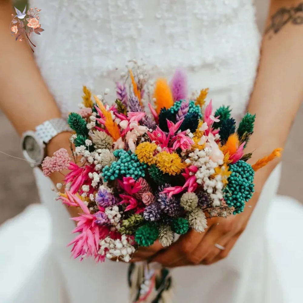 Colorful Dried Flowers Wedding - огляд і ціна Dried Flower Bouquet