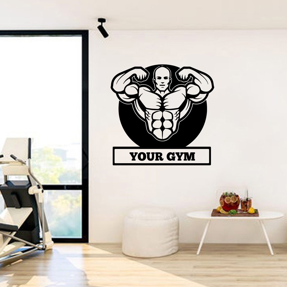 1PC Cool Fitness Custom Name W - огляд і ціна Home Decor Wall Stickers