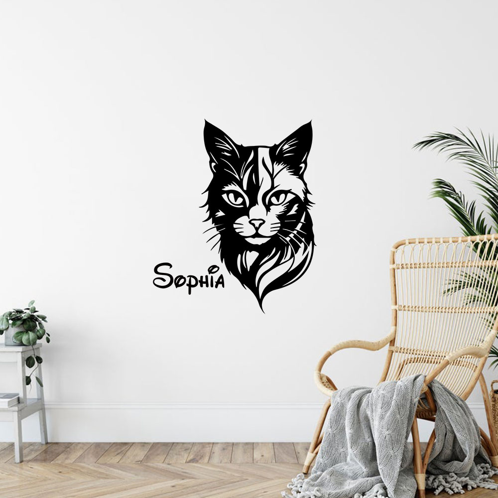 1PC Cute Cat Personalized Name - огляд і ціна Home Decor Wall Stickers