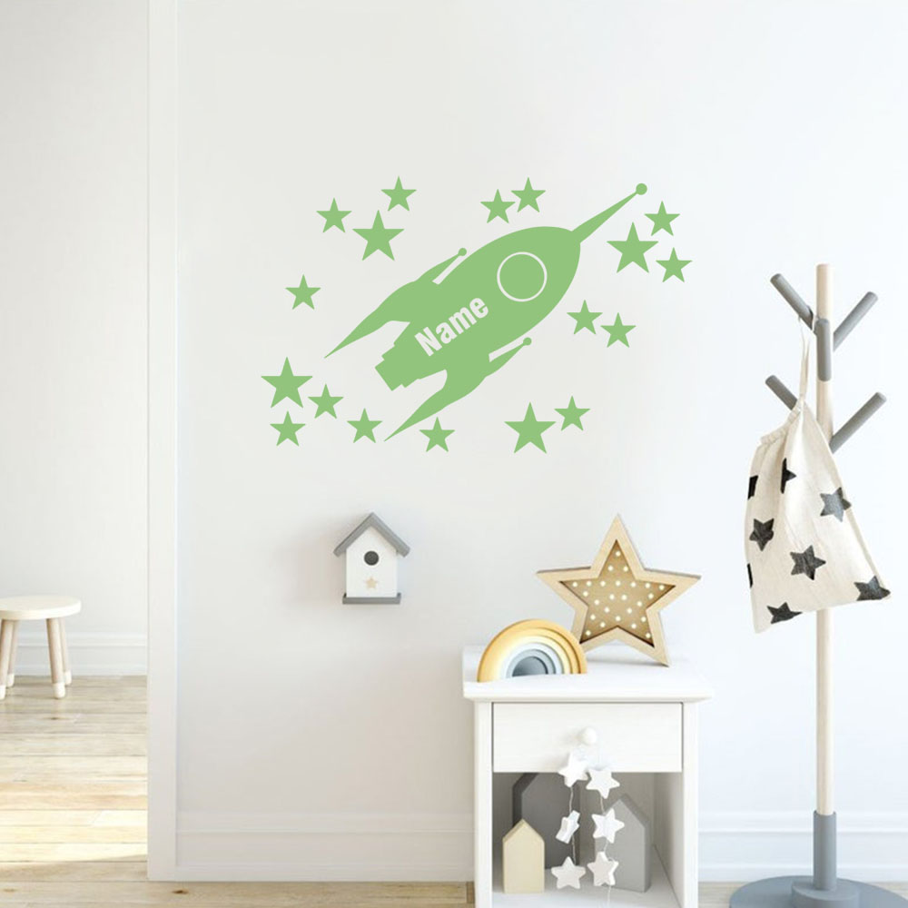 1pc Cartoon Rockets and stars  - огляд і ціна Home Decor Wall Stickers