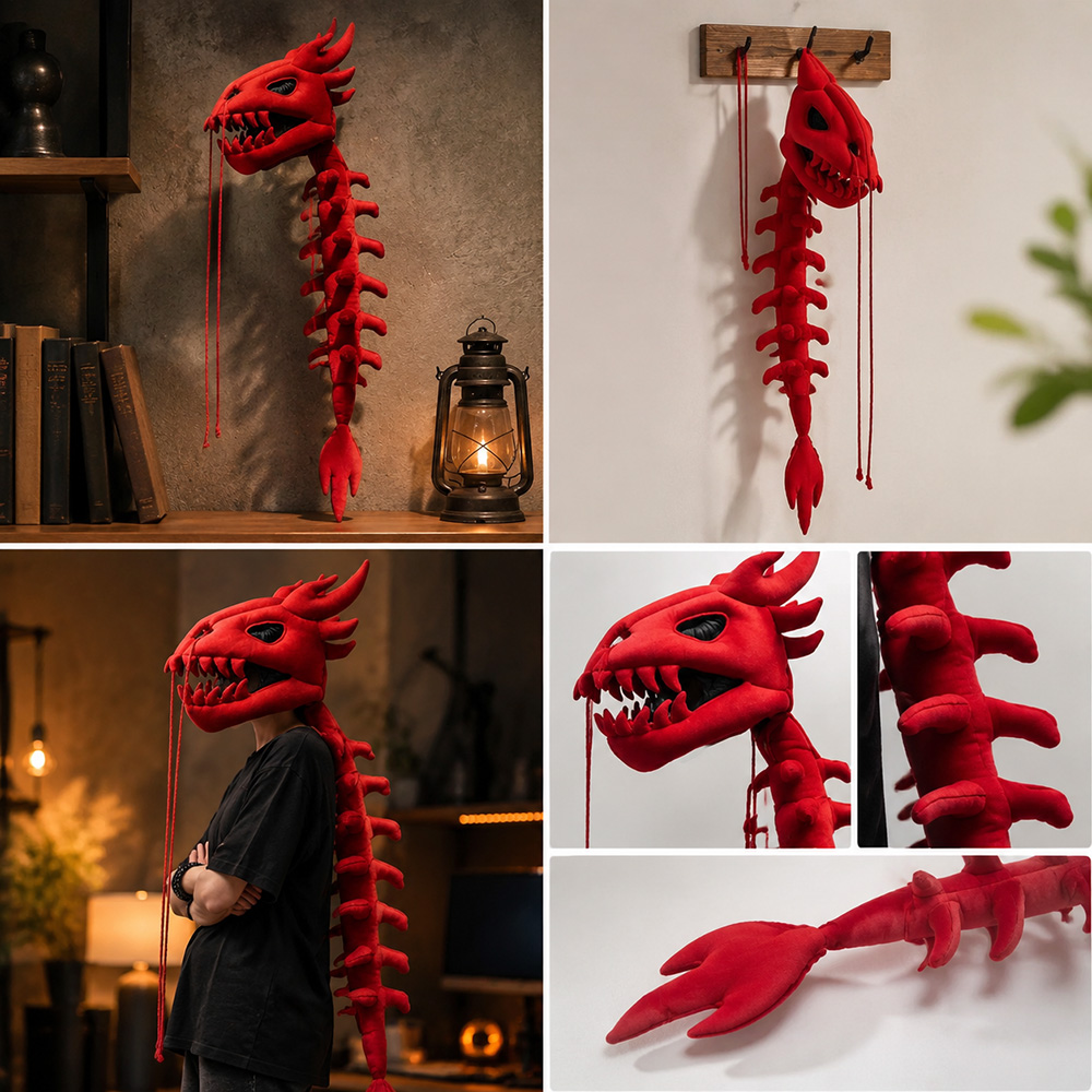 Dragon Skull Spine Plush Hood  - огляд і ціна Home Decor Gothic