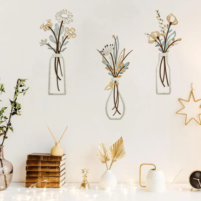3pcs Metal Flowers Wall Decora - огляд і ціна Home Decor Minimalist Style
