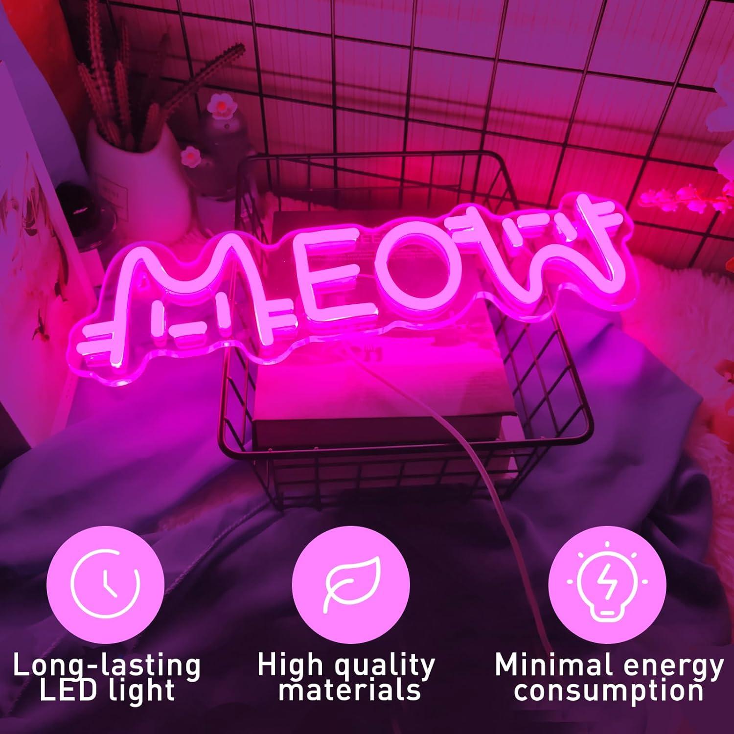 Meow Neon Sign Cat USB Powered - огляд і ціна Home Decor Light