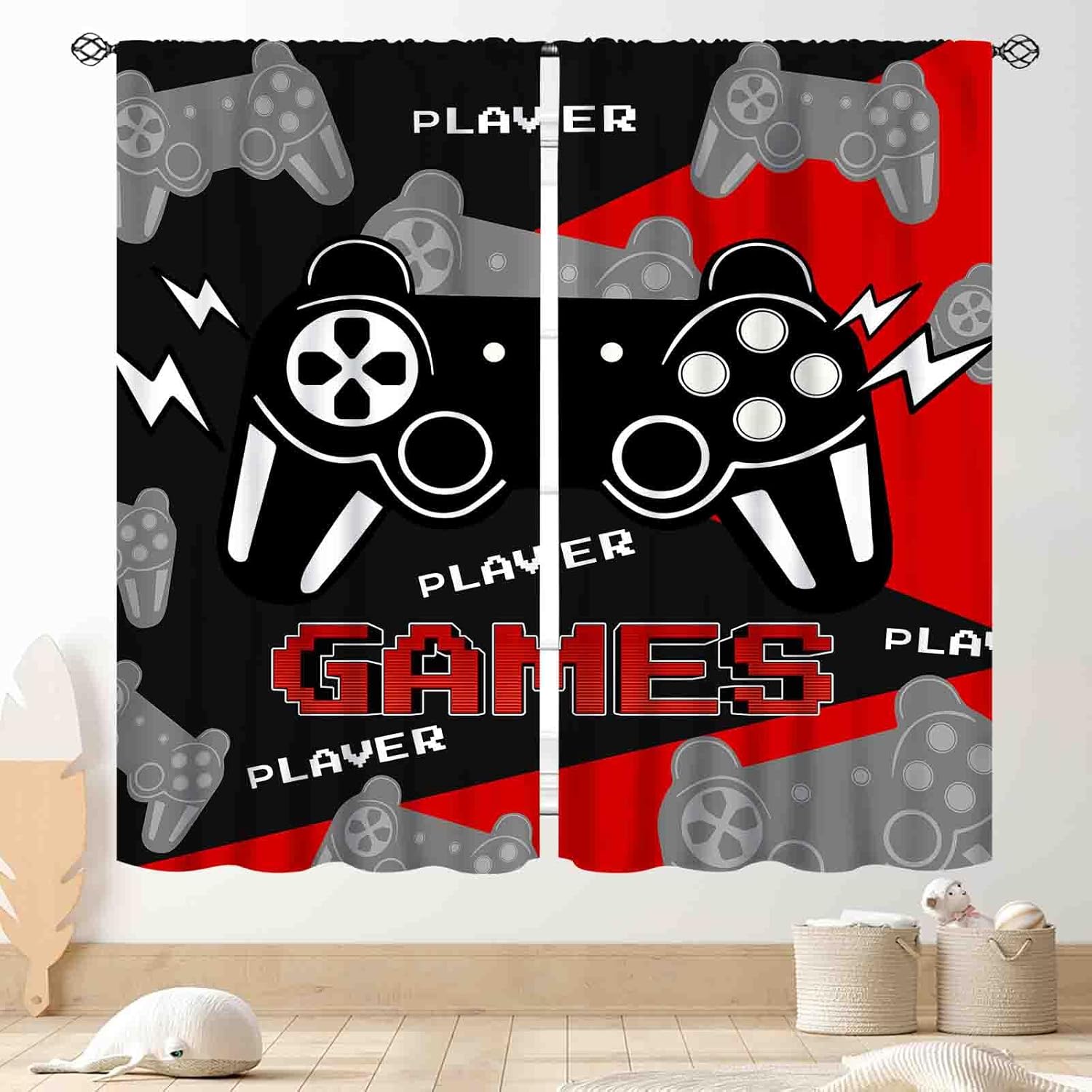 Black Red Gaming Curtains, Vid - огляд і ціна Home Decor Youtube Videos