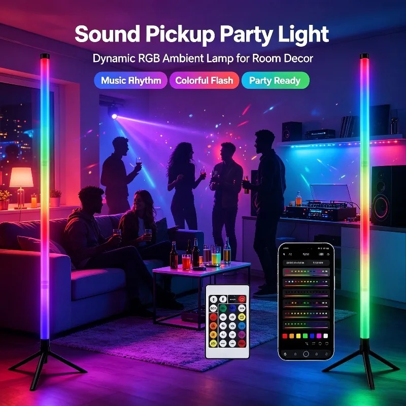 2PCS 120CM RGB Floor Lamp, Sou - огляд і ціна Home Decor Light