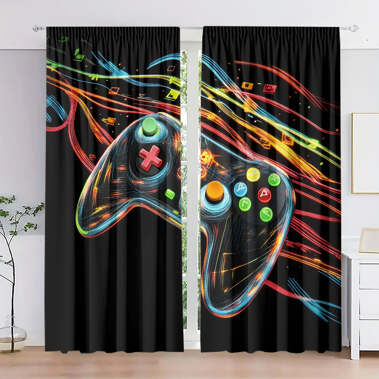 Neon Gaming Controller Curtain - огляд і ціна Home Decor Youtube Videos